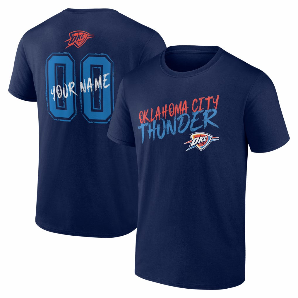 Oklahoma City Thunder Big & Tall Hustle Personalized Name & Number T-Shirt - Navy for sale