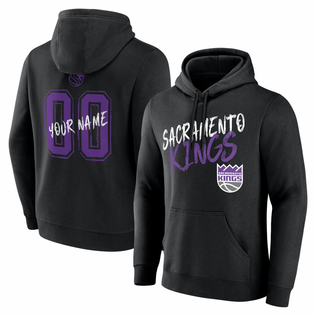 Sacramento Kings Big & Tall Hustle Personalized Name & Number Hoodie - Black for sale