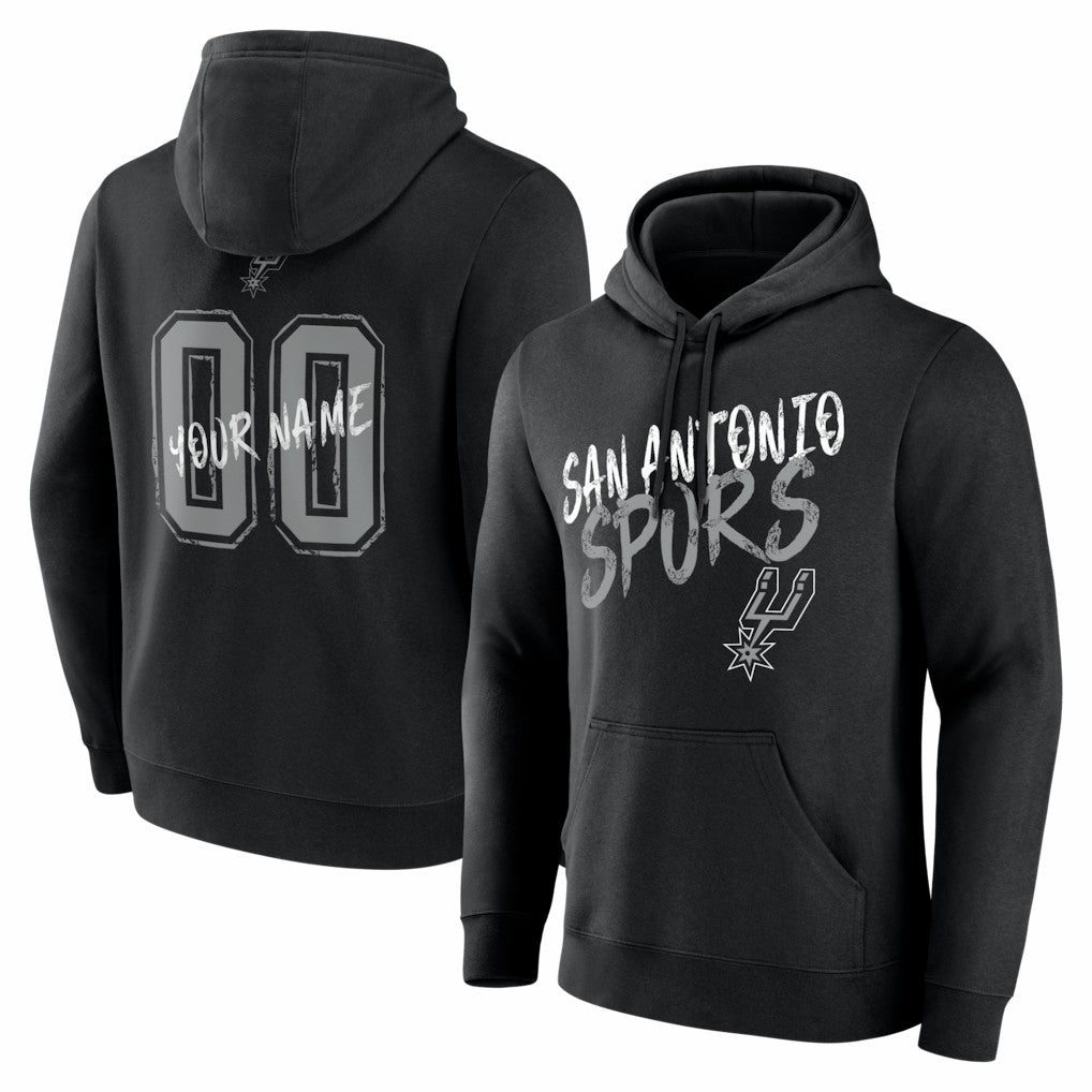 San Antonio Spurs Big & Tall Hustle Personalized Name & Number Hoodie - Black shop