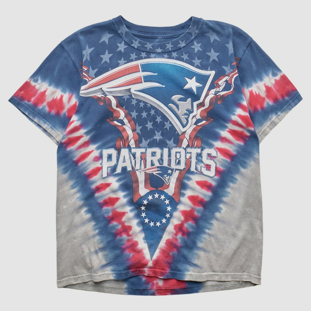 New England Patriots Majestic 2000s T-shirt - Blue Vintage for sale