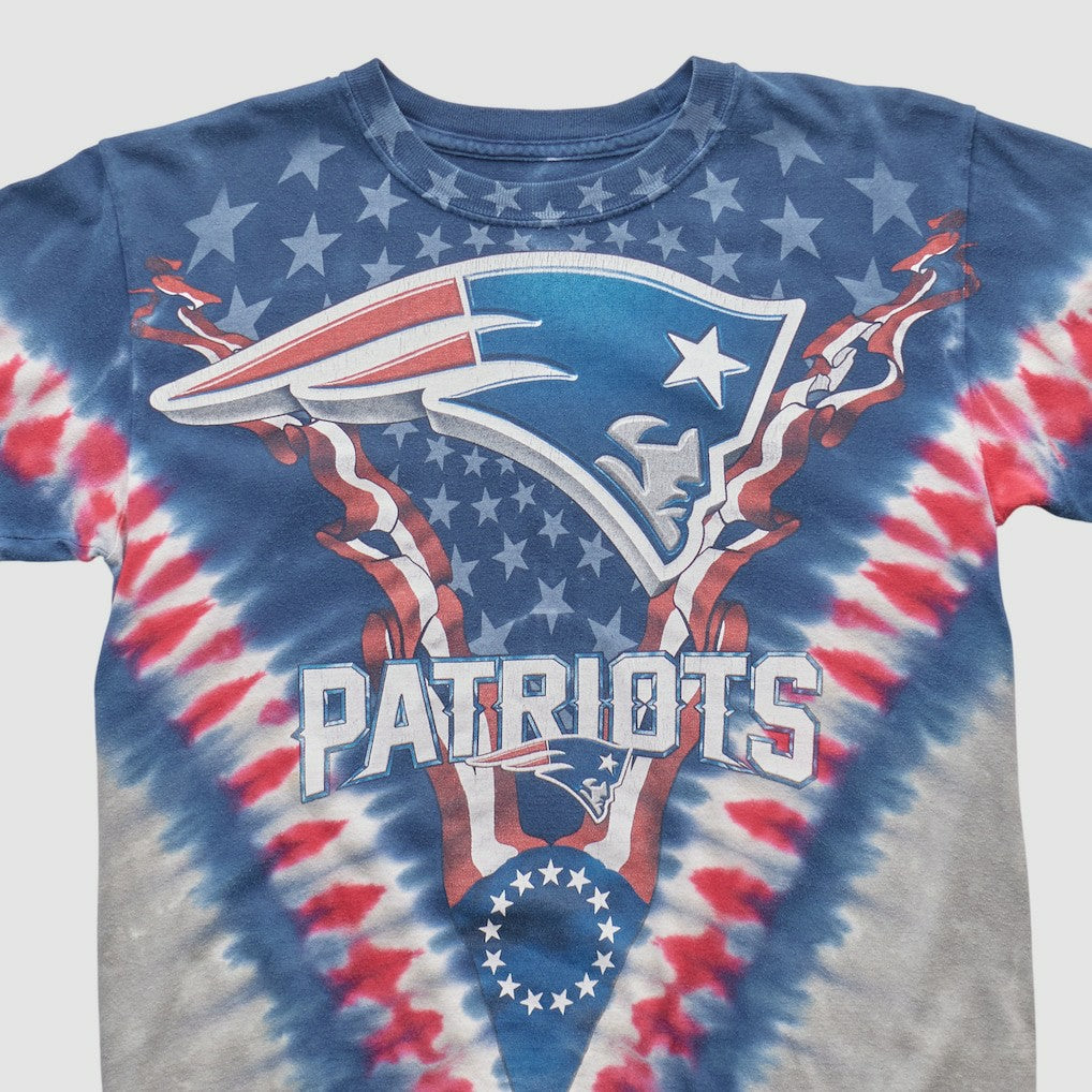 New England Patriots Majestic 2000s T-shirt - Blue Vintage for sale