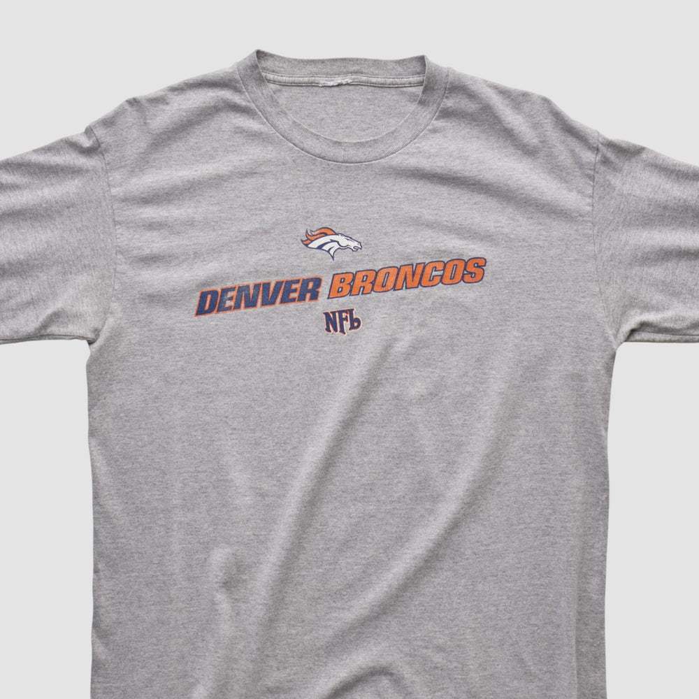 Denver Broncos 2000s Long Sleeve T-shirt - Heather Gray Vintage discount
