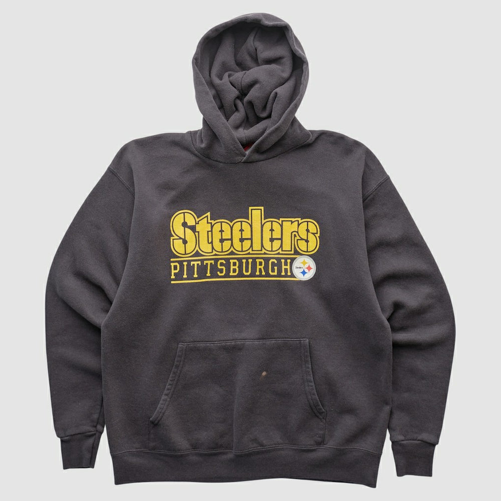 Pittsburgh Steelers NFL 2000s Hooded Pullover Sweatshirt - Charcoal Vintage cheap