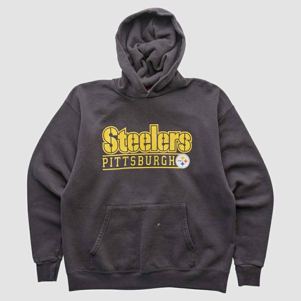 Pittsburgh Steelers NFL 2000s Hooded Pullover Sweatshirt - Charcoal Vintage cheap