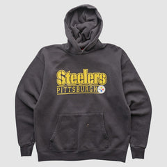 Pittsburgh Steelers NFL 2000s Hooded Pullover Sweatshirt - Charcoal Vintage cheap