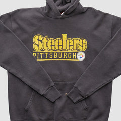 Pittsburgh Steelers NFL 2000s Hooded Pullover Sweatshirt - Charcoal Vintage cheap
