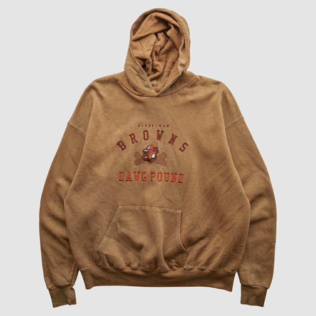 Cleveland Browns Lee Apparel 90s Hooded Pullover Sweatshirt - Tan Vintage sale