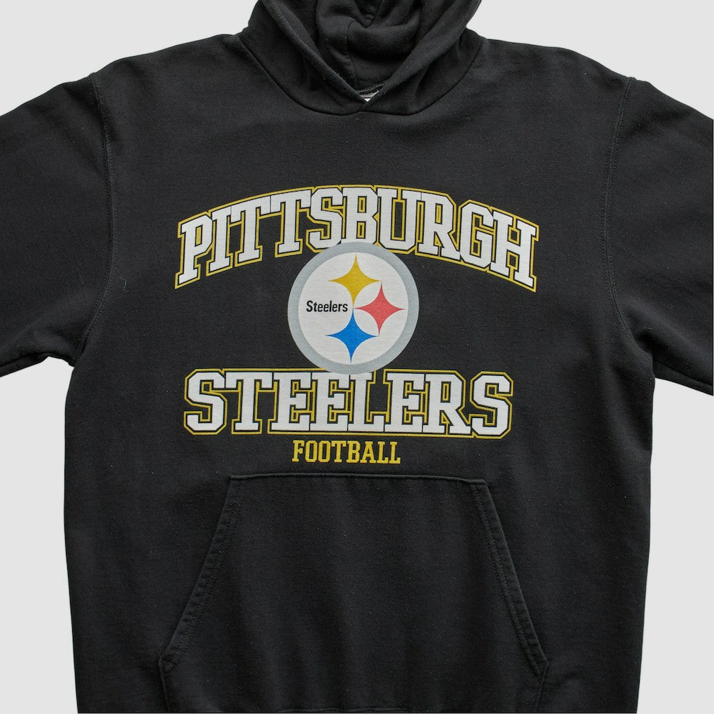 Pittsburgh Steelers NFL 2000s Hooded Pullover Sweatshirt - Black Vintage cheap