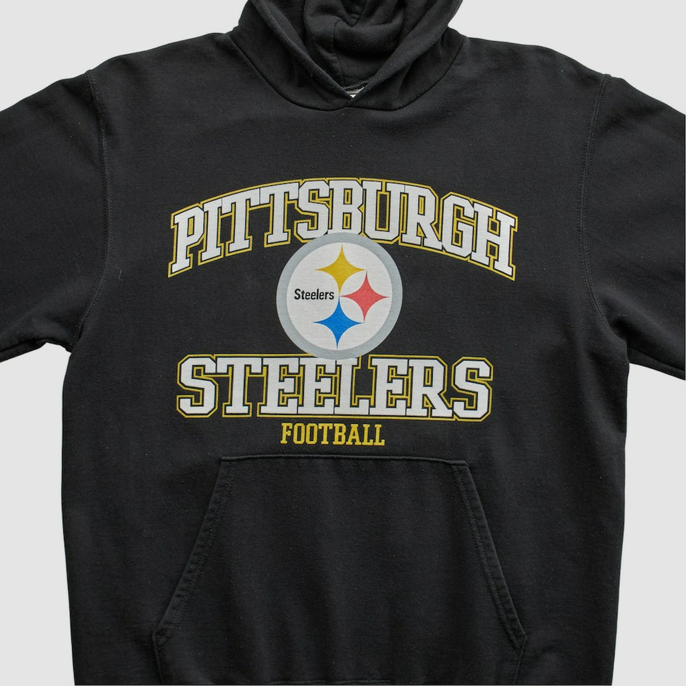 Pittsburgh Steelers NFL 2000s Hooded Pullover Sweatshirt - Black Vintage cheap