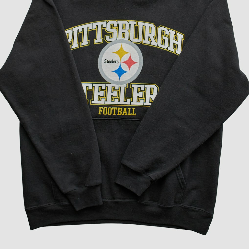 Pittsburgh Steelers NFL 2000s Hooded Pullover Sweatshirt - Black Vintage cheap