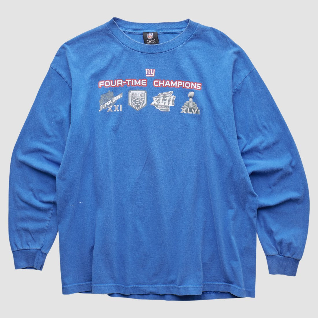 New York Giants NFL 2010s Long Sleeve T-shirt - Blue Vintage for sale