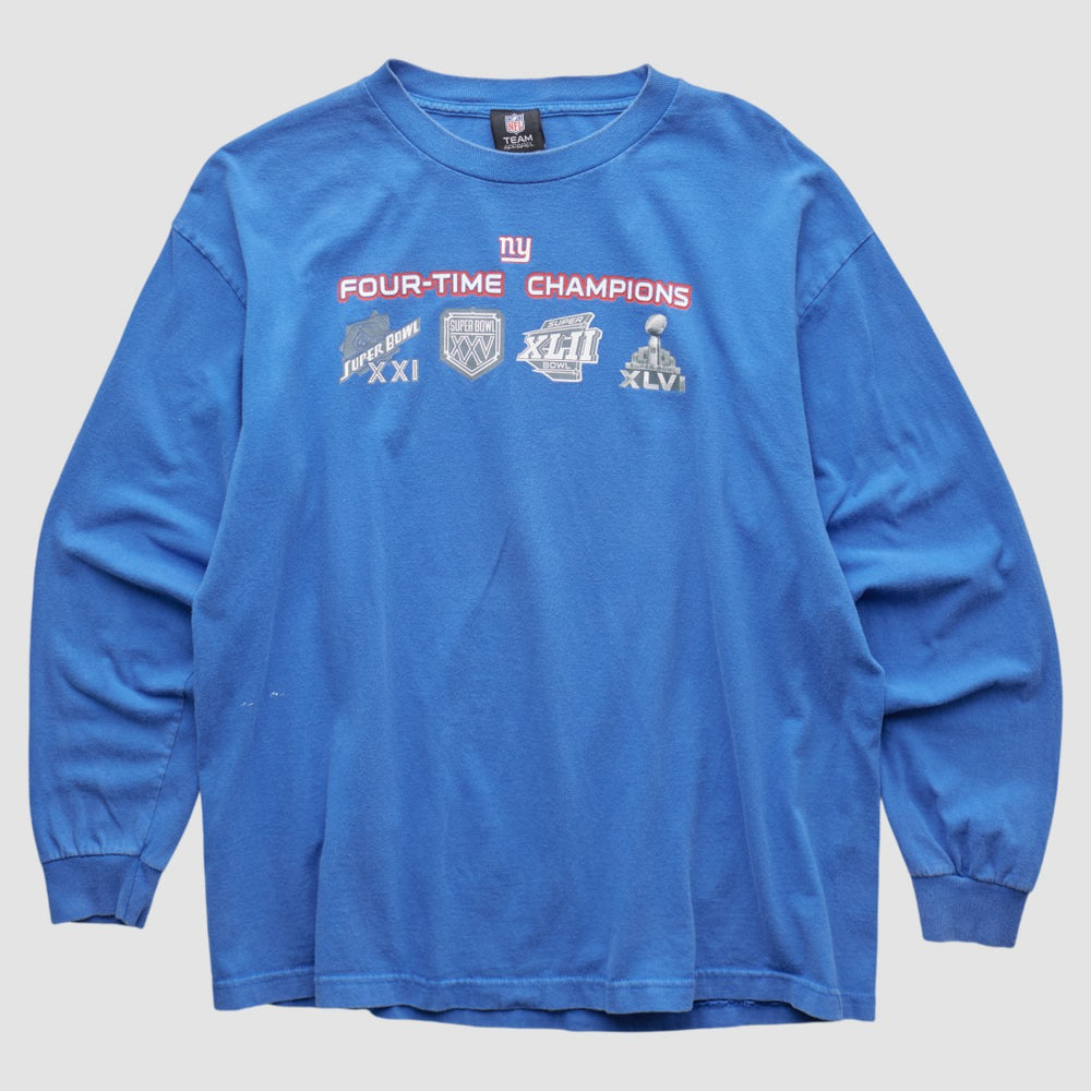 New York Giants NFL 2010s Long Sleeve T-shirt - Blue Vintage for sale