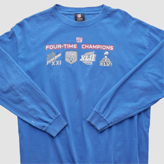 New York Giants NFL 2010s Long Sleeve T-shirt - Blue Vintage for sale