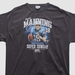 Payton Manning Super Bowl XLI Reebok 2000s T-shirt - Black Vintage sale