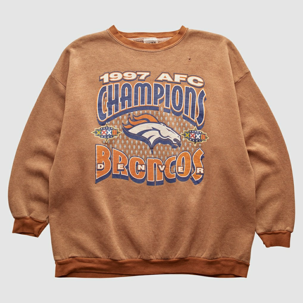 Denver Broncos Tultex 1997 Pullover Sweatshirt - Brown Vintage sale