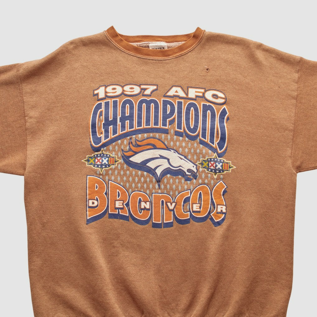 Denver Broncos Tultex 1997 Pullover Sweatshirt - Brown Vintage sale