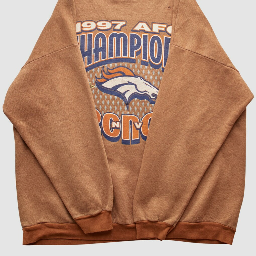 Denver Broncos Tultex 1997 Pullover Sweatshirt - Brown Vintage sale