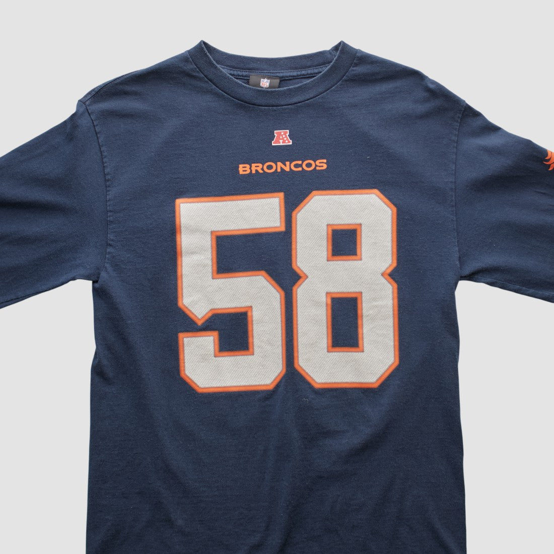Denver Broncos NFL 2010s Long Sleeve T-shirt - Navy Vintage sale