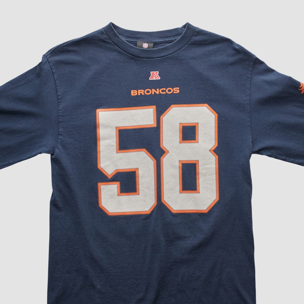 Denver Broncos NFL 2010s Long Sleeve T-shirt - Navy Vintage sale
