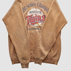 Minnesota Twins 1991 Pullover Sweatshirt Tan Vintage