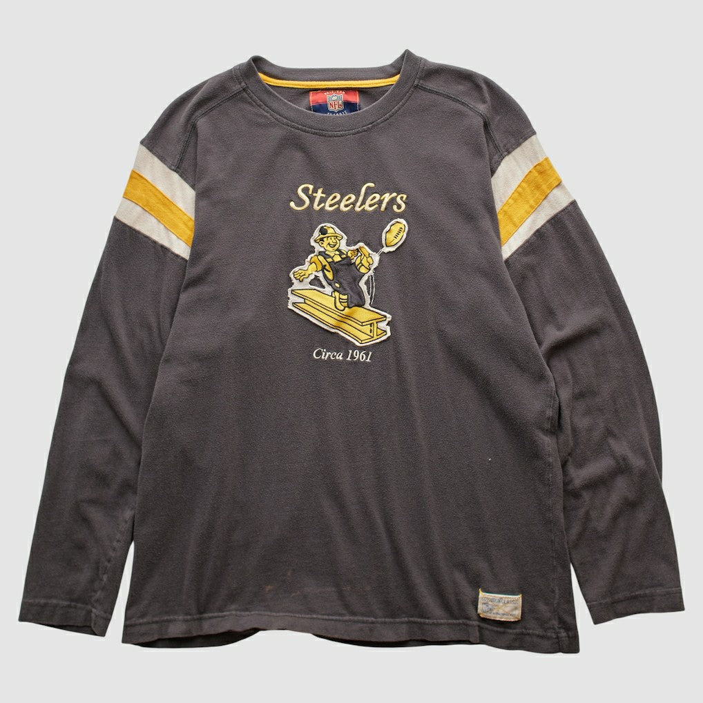 Pittsburgh Steelers Reebok 2000s Long Sleeve T-shirt - Charcoal Vintage cheap