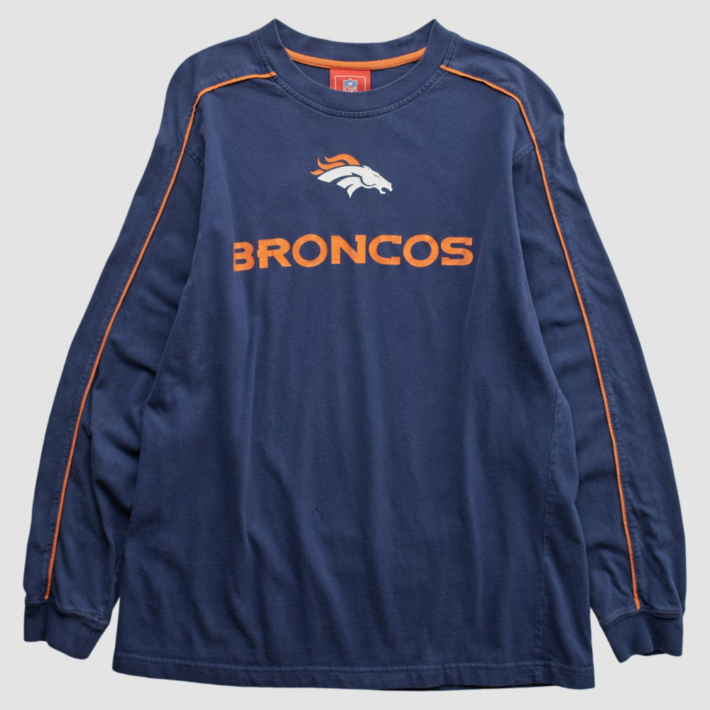 Denver Broncos NFL 2000s Long Sleeve T-shirt - Navy Vintage sale