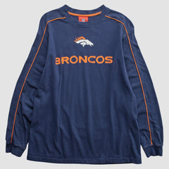 Denver Broncos NFL 2000s Long Sleeve T-shirt - Navy Vintage sale