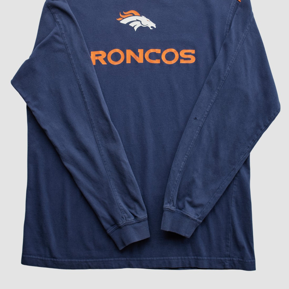 Denver Broncos NFL 2000s Long Sleeve T-shirt - Navy Vintage sale
