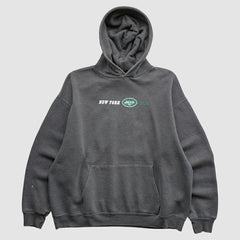 New York Jets Team Edition Apparel 2000s Hooded Pullover Sweatshirt - Charcoal Vintage discount