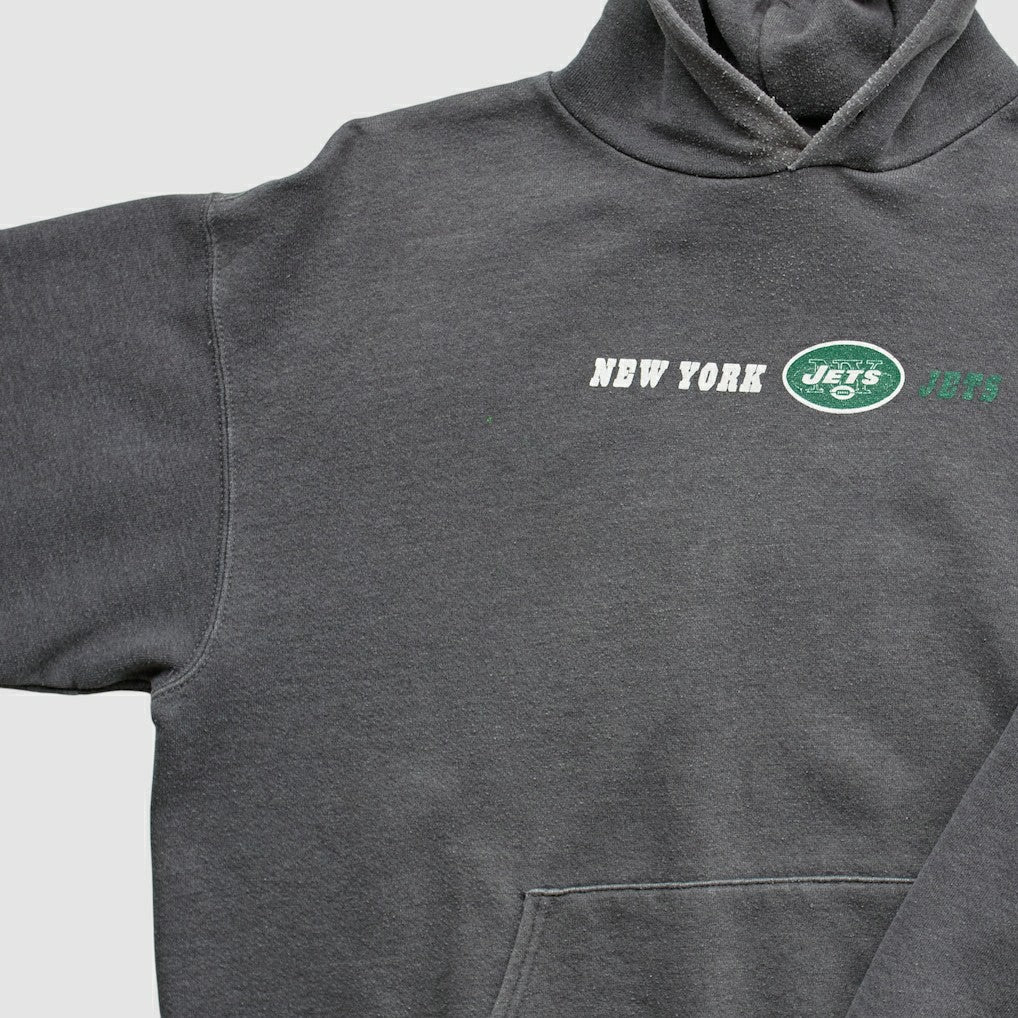 New York Jets Team Edition Apparel 2000s Hooded Pullover Sweatshirt - Charcoal Vintage discount