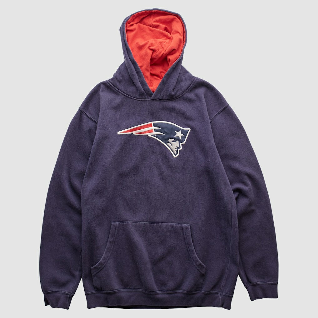 New England Patriots NFL 2000s Hooded Pullover Sweatshirt - Navy Vintage on sale