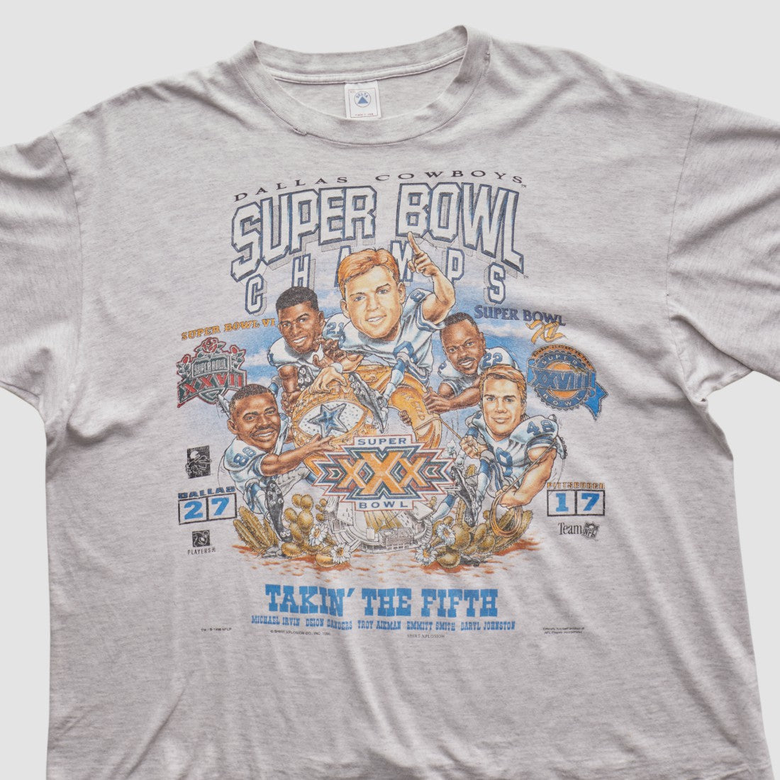 Dallas Cowboys Delta 1996 T-shirt - Heather Gray Vintage cheap