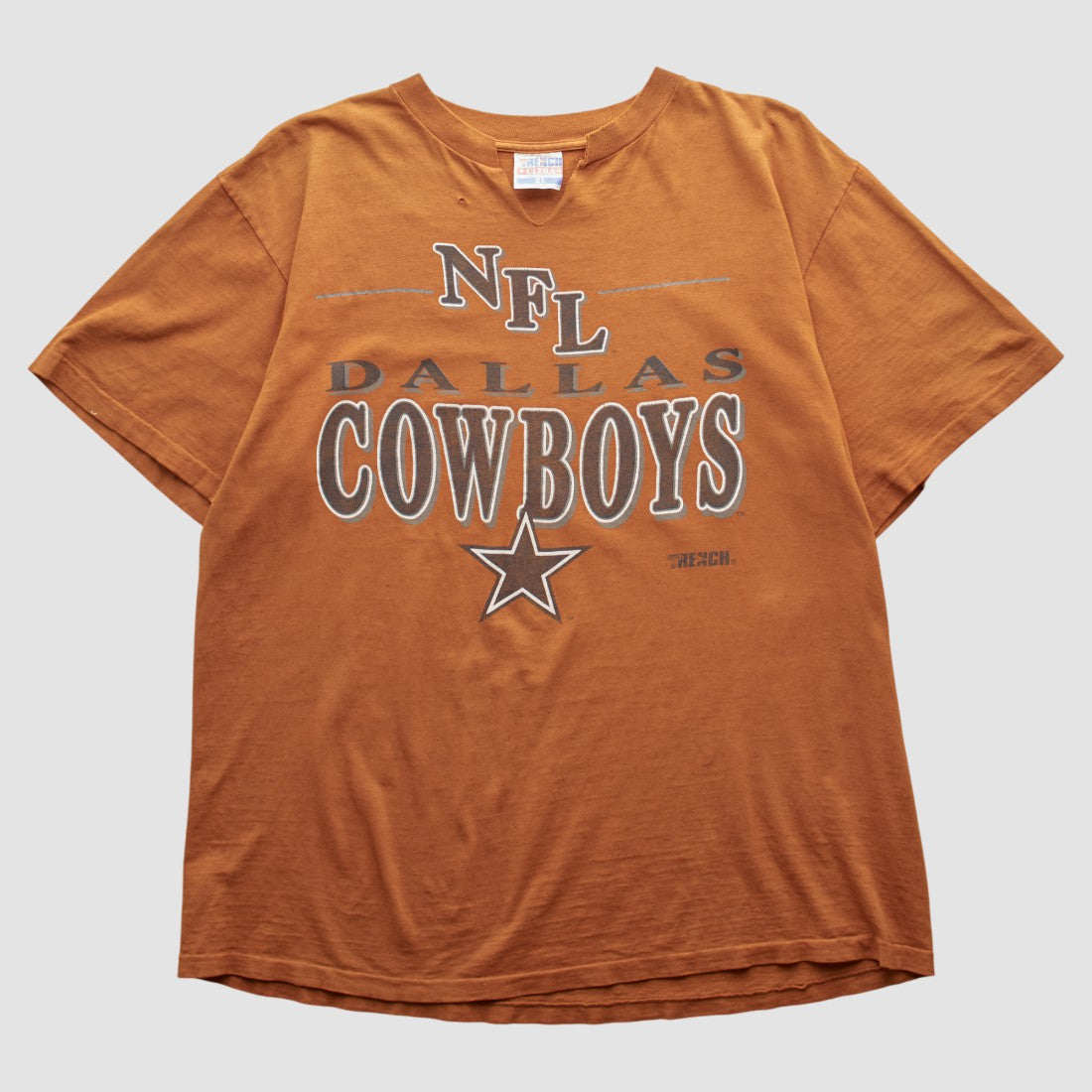 Dallas Cowboys Trench 90s T-shirt - Orange Vintage on sale