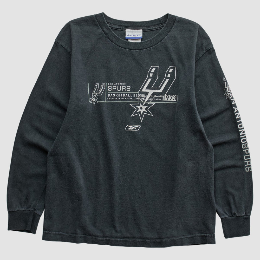 San Antonio Spurs Reebok 2000s Long Sleeve T-shirt - Black Vintage discount