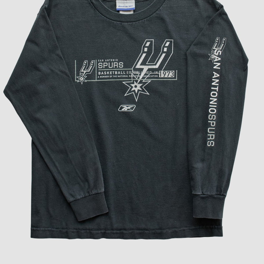 San Antonio Spurs Reebok 2000s Long Sleeve T-shirt - Black Vintage discount