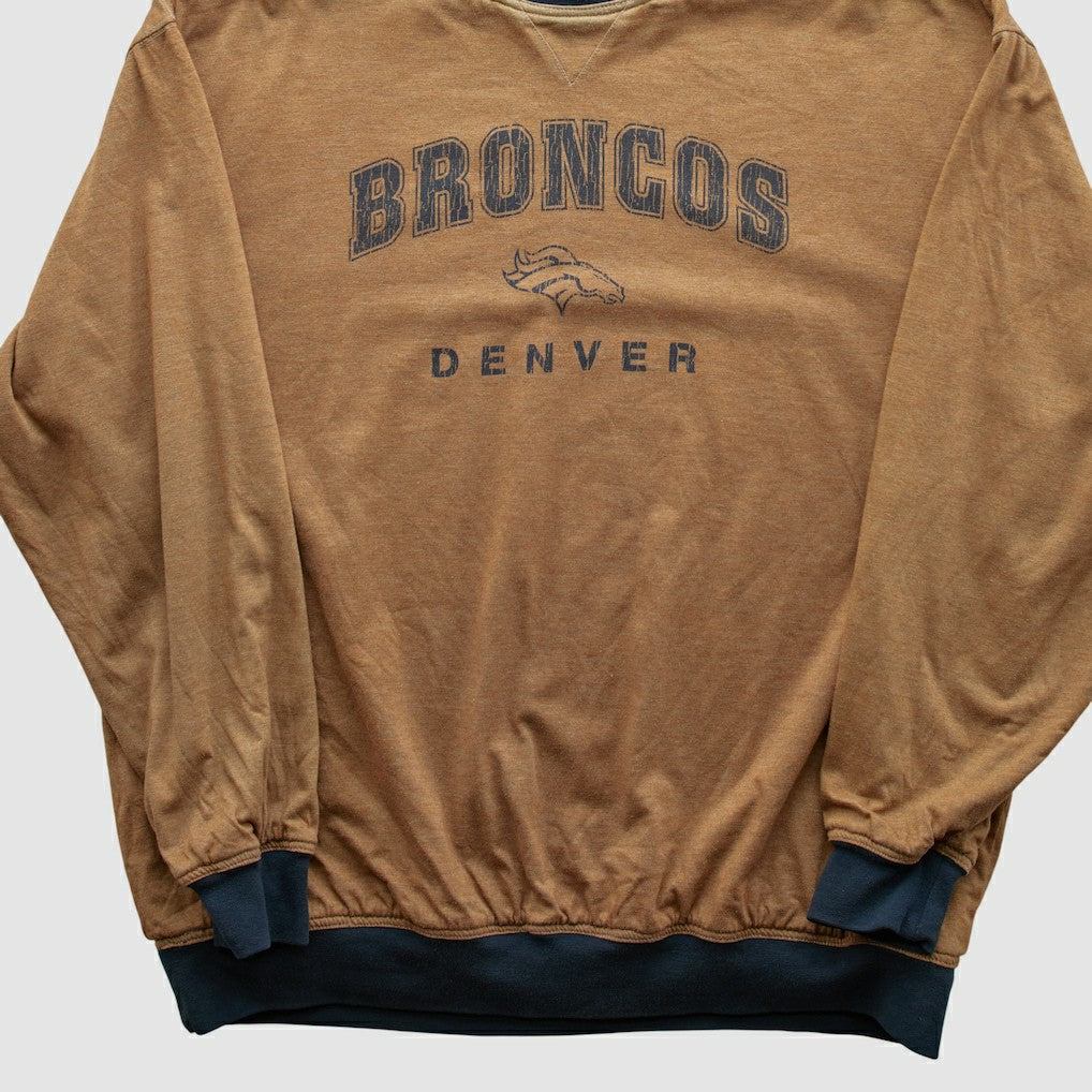 Denver Broncos 2000s Pullover Sweatshirt - Tan Vintage cheap
