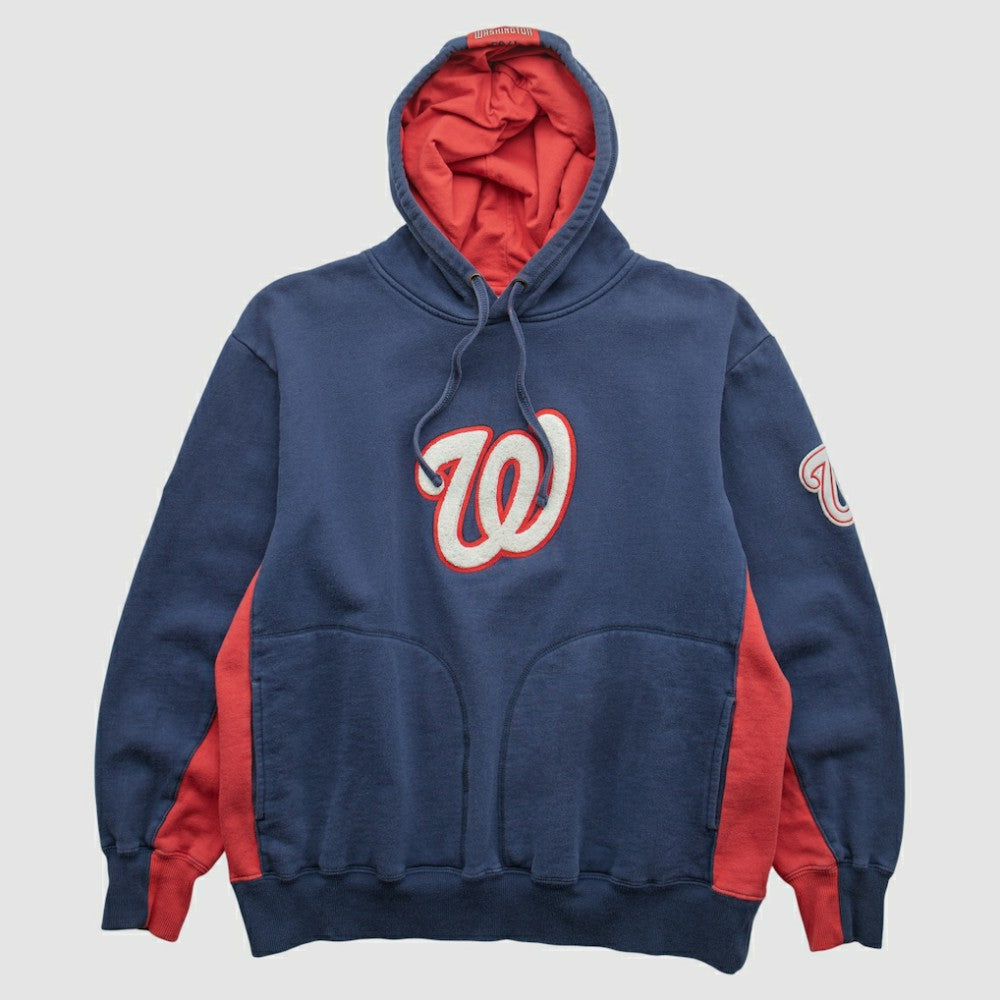 Washington Nationals Majestic 2000s Hooded Pullover Sweatshirt Navy Vintage