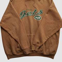 New York Jets NFL 2000s Hooded Pullover Sweatshirt - Brown Vintage outlet