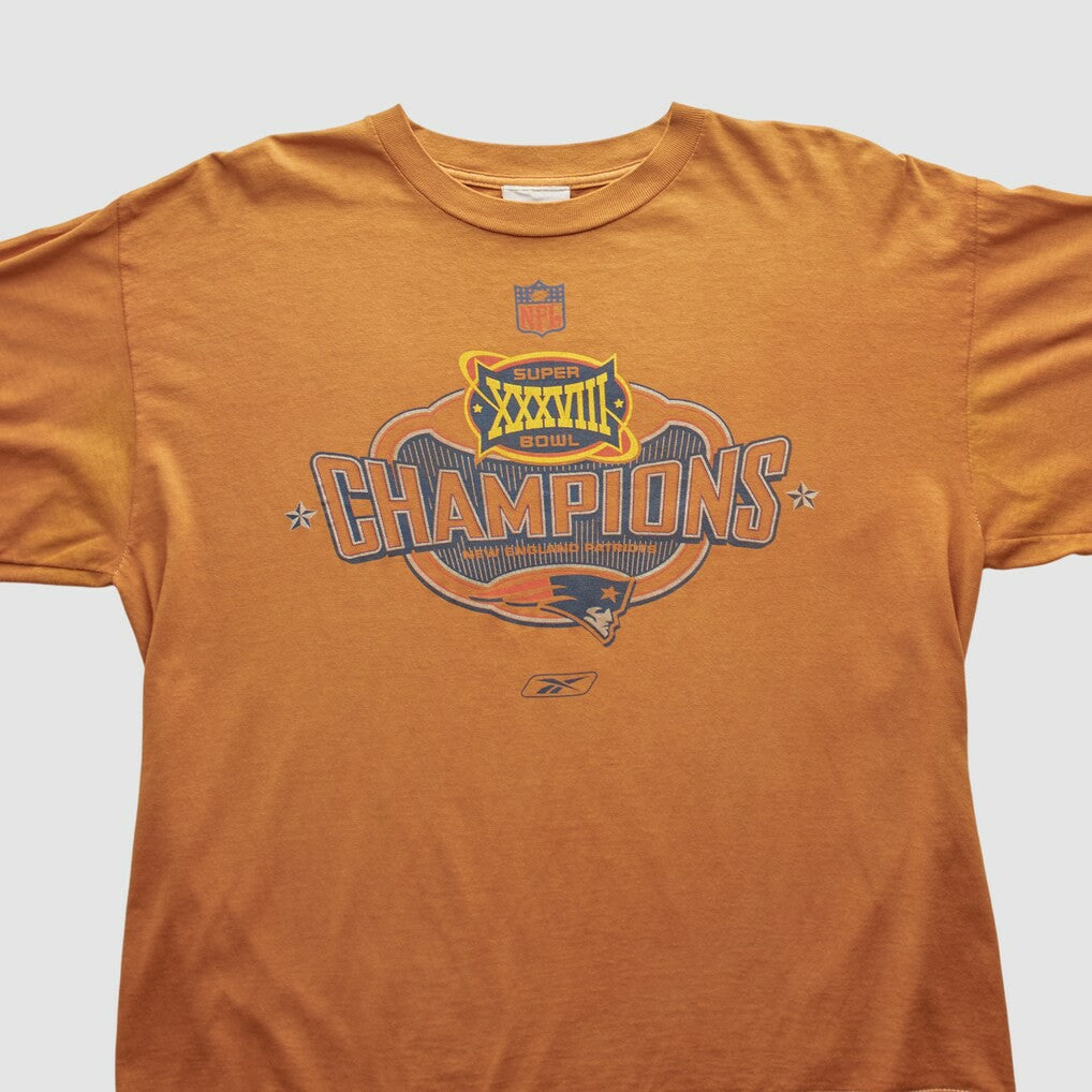 New England Patriots Reebok 2004 Long Sleeve T-shirt - Orange Vintage discount
