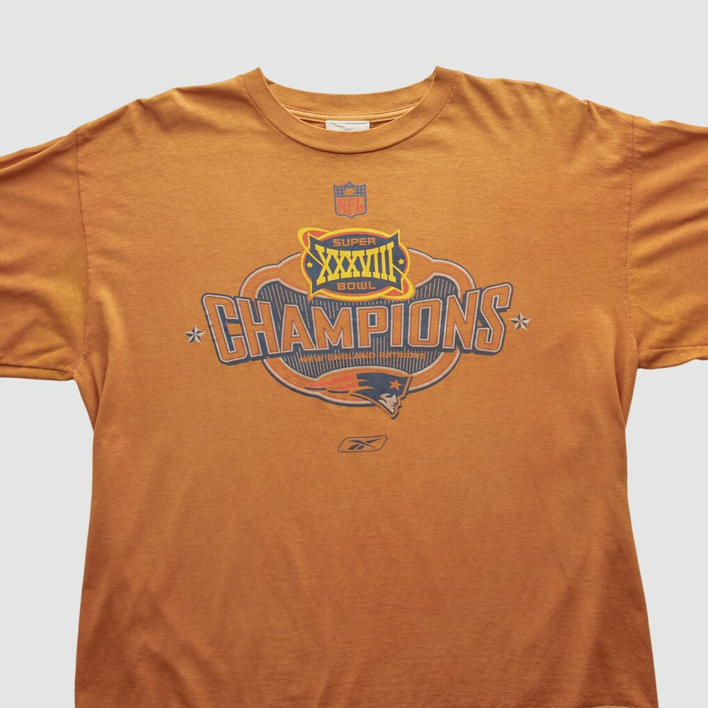 New England Patriots Reebok 2004 Long Sleeve T-shirt - Orange Vintage discount