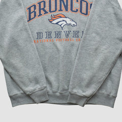 Denver Broncos Lee Sport 90s Pullover Sweatshirt - Heather Gray Vintage on sale