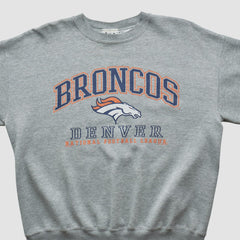 Denver Broncos Lee Sport 90s Pullover Sweatshirt - Heather Gray Vintage on sale