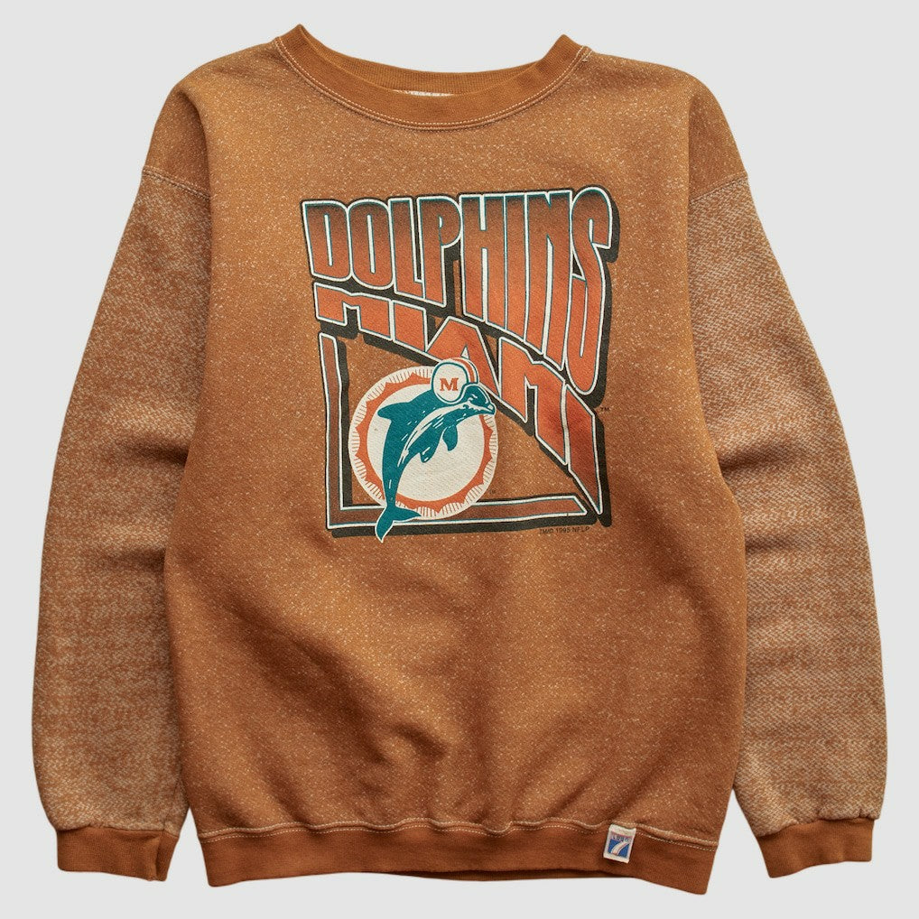 Miami Dolphins Logo 7 90s Pullover Sweatshirt - Brown Vintage on sale