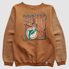 Miami Dolphins Logo 7 90s Pullover Sweatshirt - Brown Vintage on sale