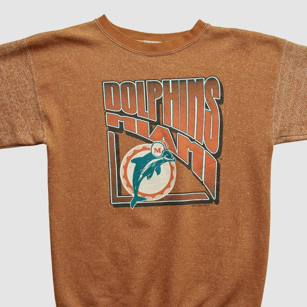 Miami Dolphins Logo 7 90s Pullover Sweatshirt - Brown Vintage on sale