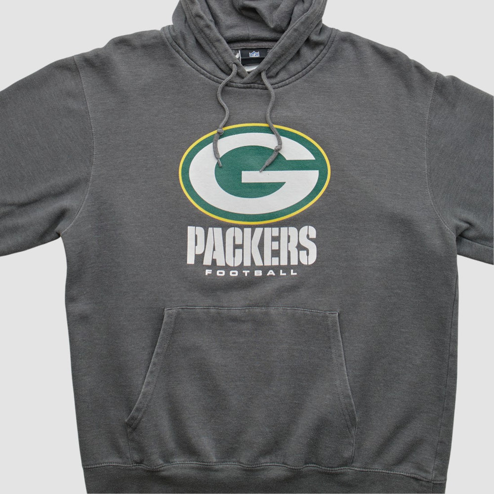 Green Bay Packers NFL 2010s Hooded Pullover Sweatshirt - Charcoal Vintage sale