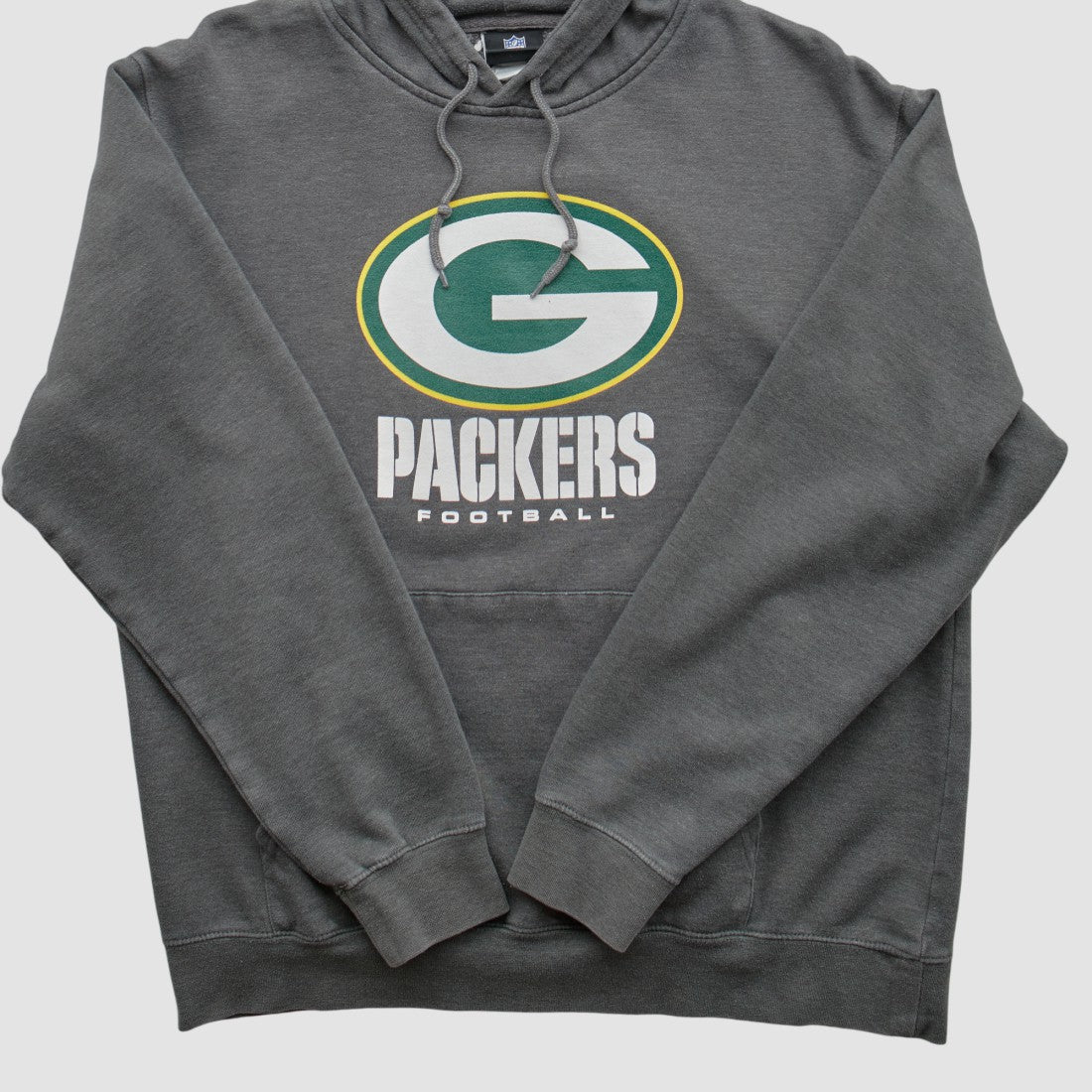 Green Bay Packers NFL 2010s Hooded Pullover Sweatshirt - Charcoal Vintage sale