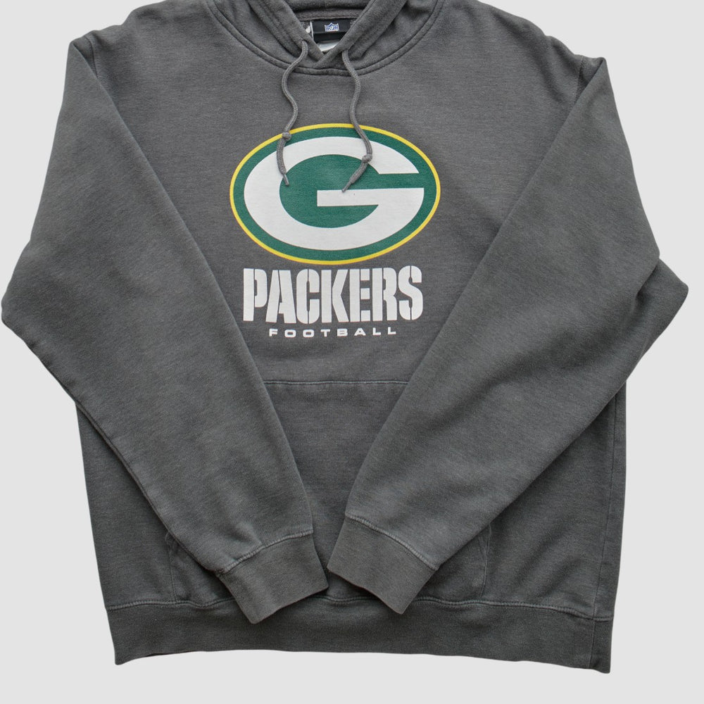 Green Bay Packers NFL 2010s Hooded Pullover Sweatshirt - Charcoal Vintage sale