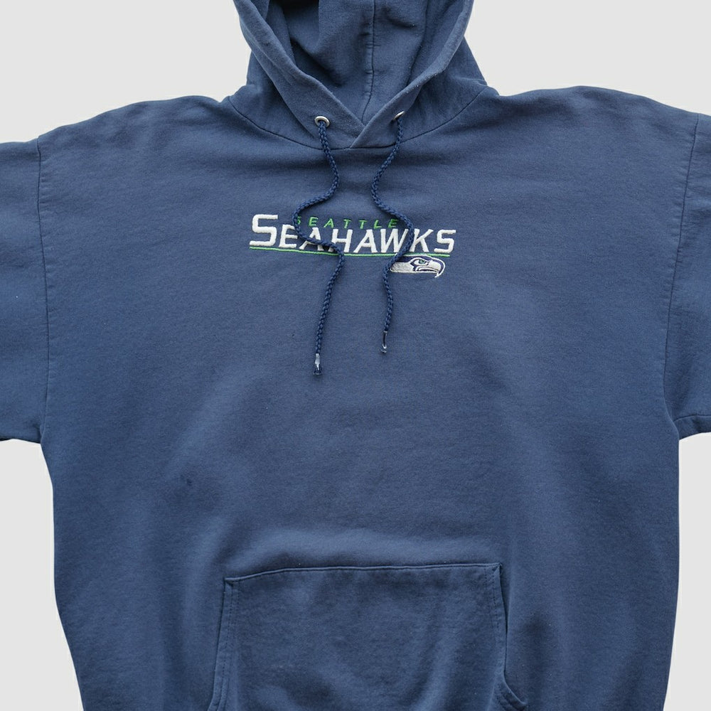 Seattle Seahawks NFL 2000s Hooded Pullover Sweatshirt - Navy Vintage sale