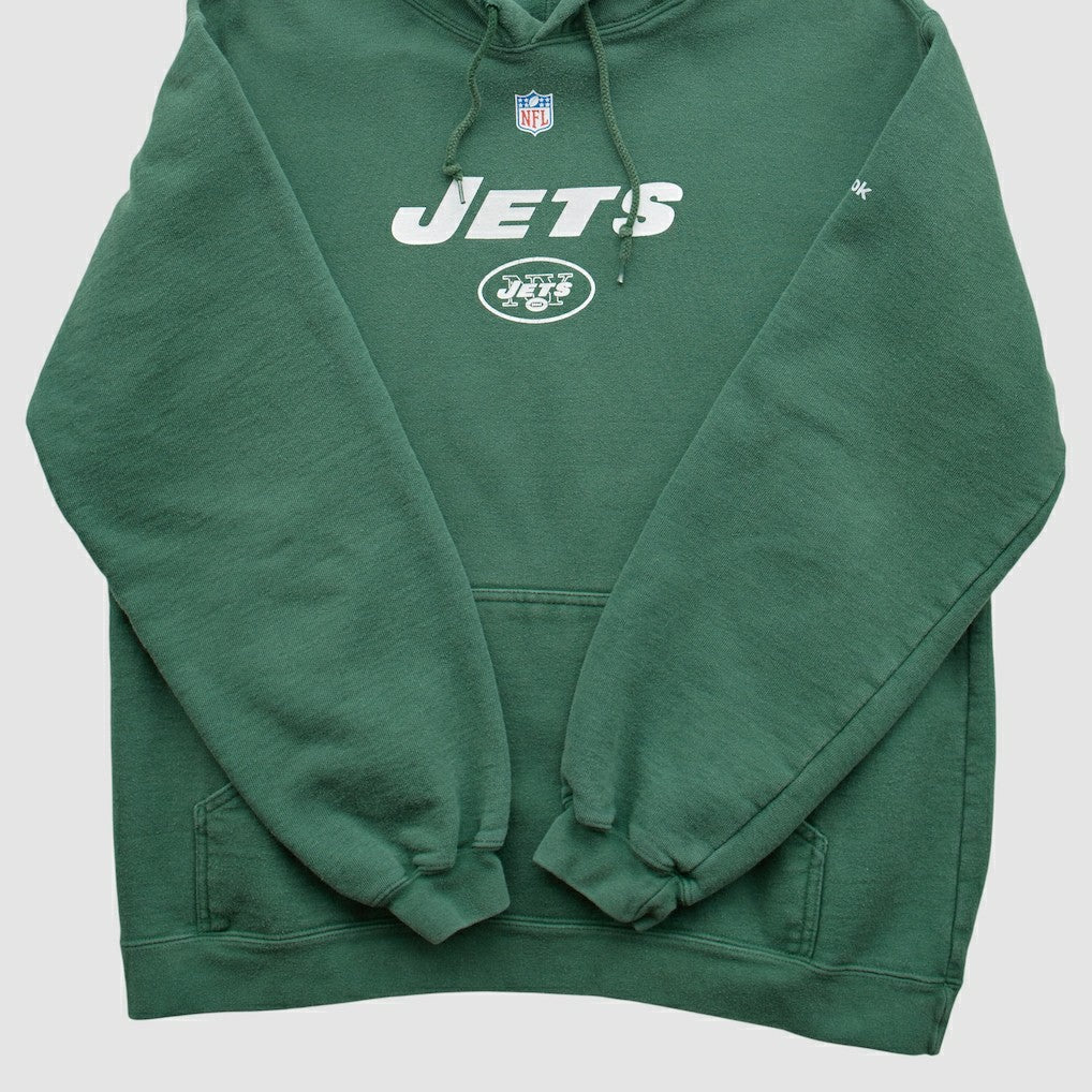 New York Jets Reebok 2000s Hooded Pullover Sweatshirt - Green Vintage on sale